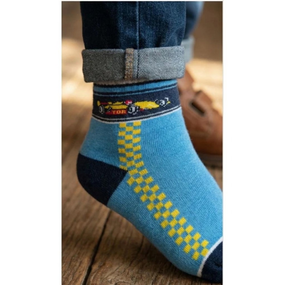 凱美棉襪｜MIT台灣製造純棉賽車童襪 F1賽車三色 18-22CM 凱美棉業-細節圖5