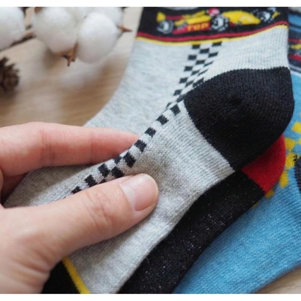 凱美棉襪｜MIT台灣製造純棉賽車童襪 F1賽車三色 18-22CM 凱美棉業-細節圖6