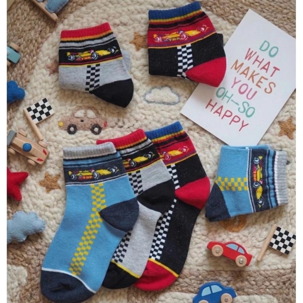 凱美棉襪｜MIT台灣製造純棉賽車童襪 F1賽車三色 18-22CM 凱美棉業-細節圖9