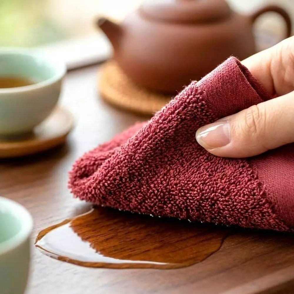 凱美棉業｜台灣製造 100%純棉 經典茶席專用方巾 / 泡茶抹布（素色款34×34cm）-細節圖2