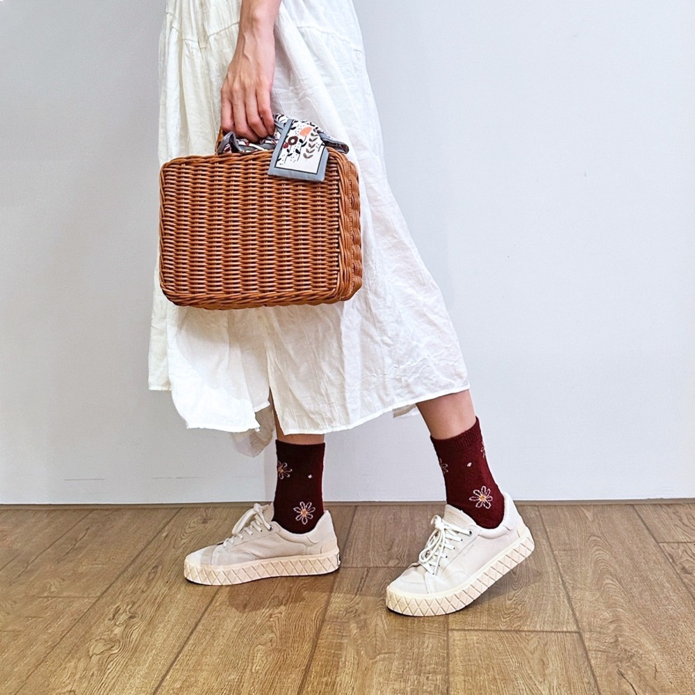 👍凱美棉業｜冬日必備🔥（女款）精緻保暖毛襪 防寒襪 保暖襪 毛襪 長襪 冬天襪-質感雛菊款-細節圖3