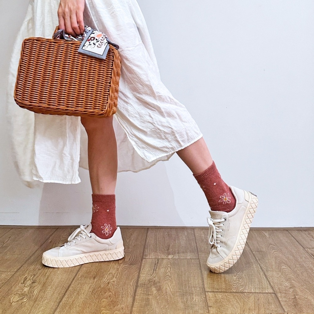 👍凱美棉業｜冬日必備🔥（女款）精緻保暖毛襪 防寒襪 保暖襪 毛襪 長襪 冬天襪-質感雛菊款-細節圖4