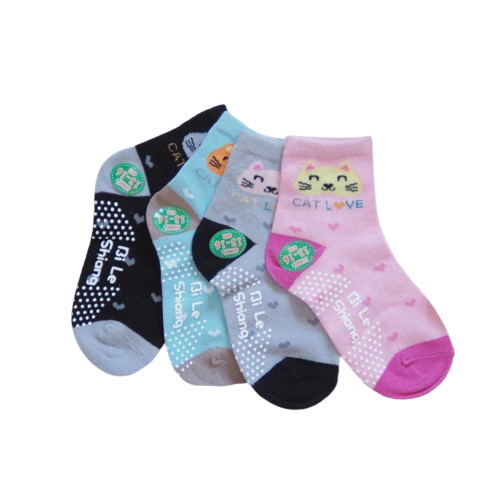 👍凱美棉業｜十二雙組 MIT台灣製 純棉止滑童襪 可愛貓貓款 13-16cm-細節圖9