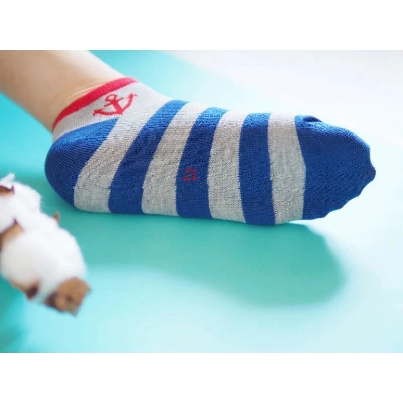 👍凱美棉業｜十二雙組 MIT台灣製 純棉船型童襪船錨造型款17-21cm-細節圖4