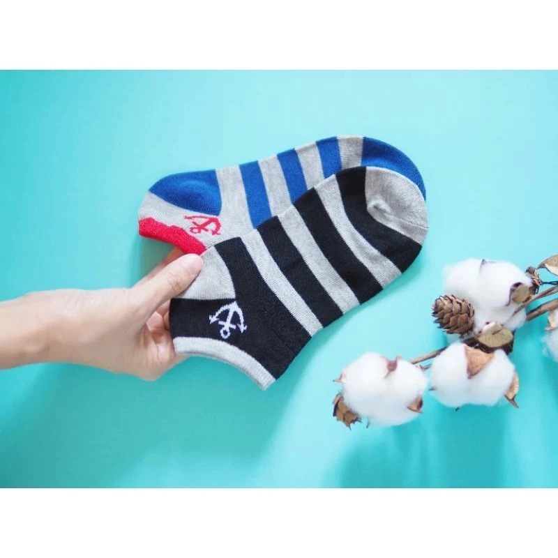 👍凱美棉業｜十二雙組 MIT台灣製 純棉船型童襪船錨造型款17-21cm-細節圖5