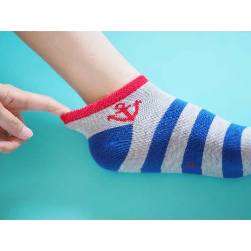 👍凱美棉業｜十二雙組 MIT台灣製 純棉船型童襪船錨造型款17-21cm-細節圖8