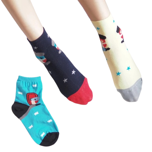 👍凱美棉業｜12雙組 MIT台灣製 純棉細針造型童襪 超人款 15-18cm-細節圖4