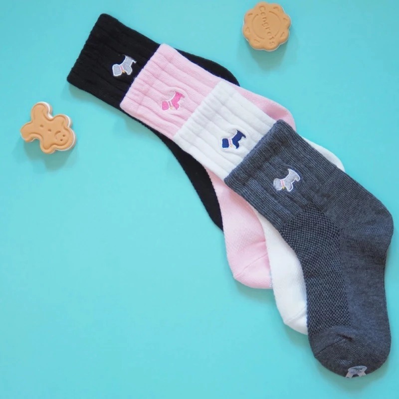 👍凱美棉業｜十二雙組 MIT台灣製 精緻刺繡精梳棉簡約素色童襪 13-16cm-細節圖9