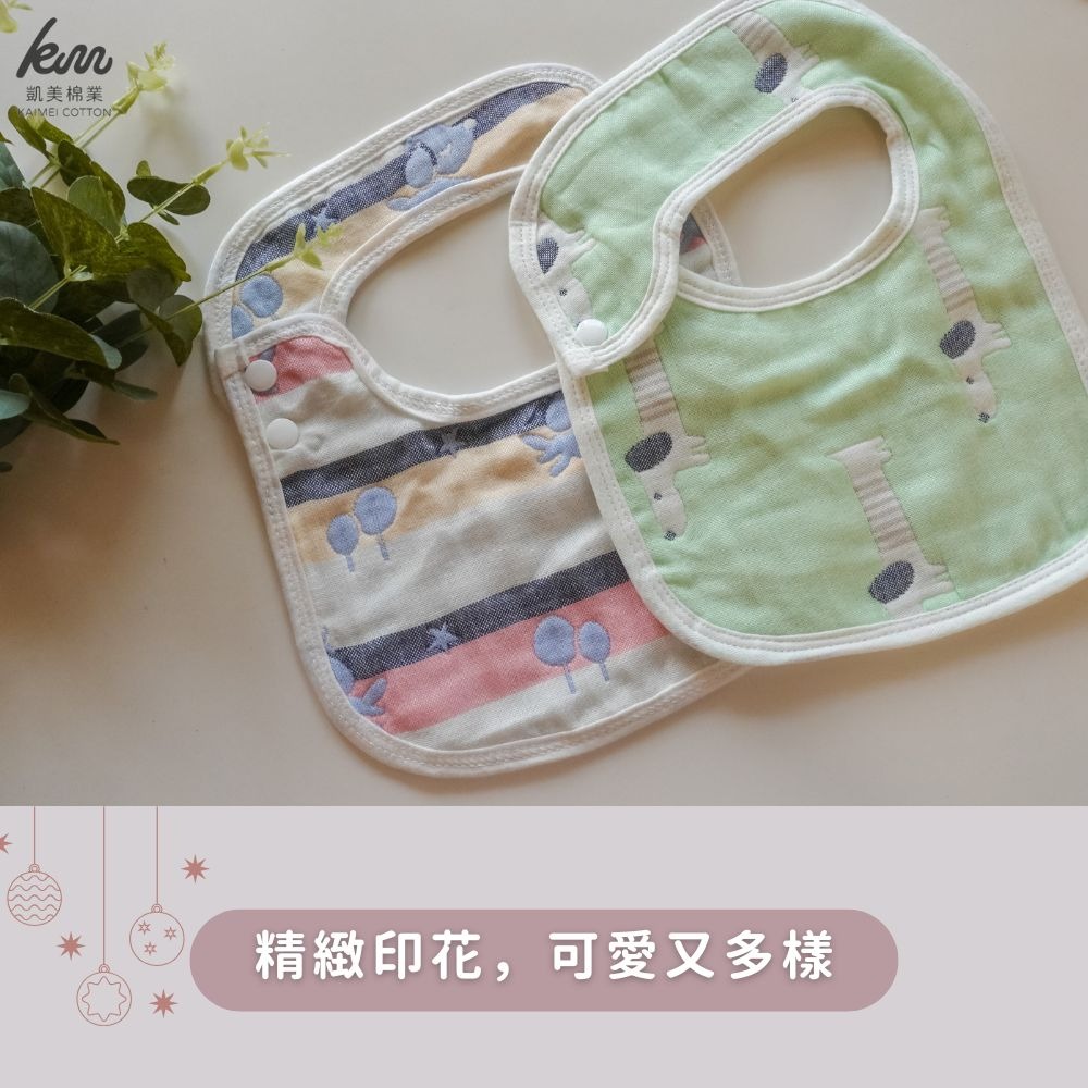 👍凱美棉業｜純棉6層紗布口水巾 獨特大U型設計 嬰兒口水巾 透氣吸水 新生兒圍兜 男女款隨機出色-細節圖4
