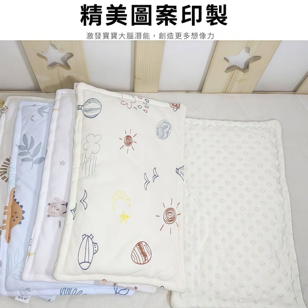 👍凱美棉業｜純棉親膚棉麻豆豆絨雲片枕 嬰兒枕頭 防吐奶枕 兒童枕頭 豆豆枕-細節圖2