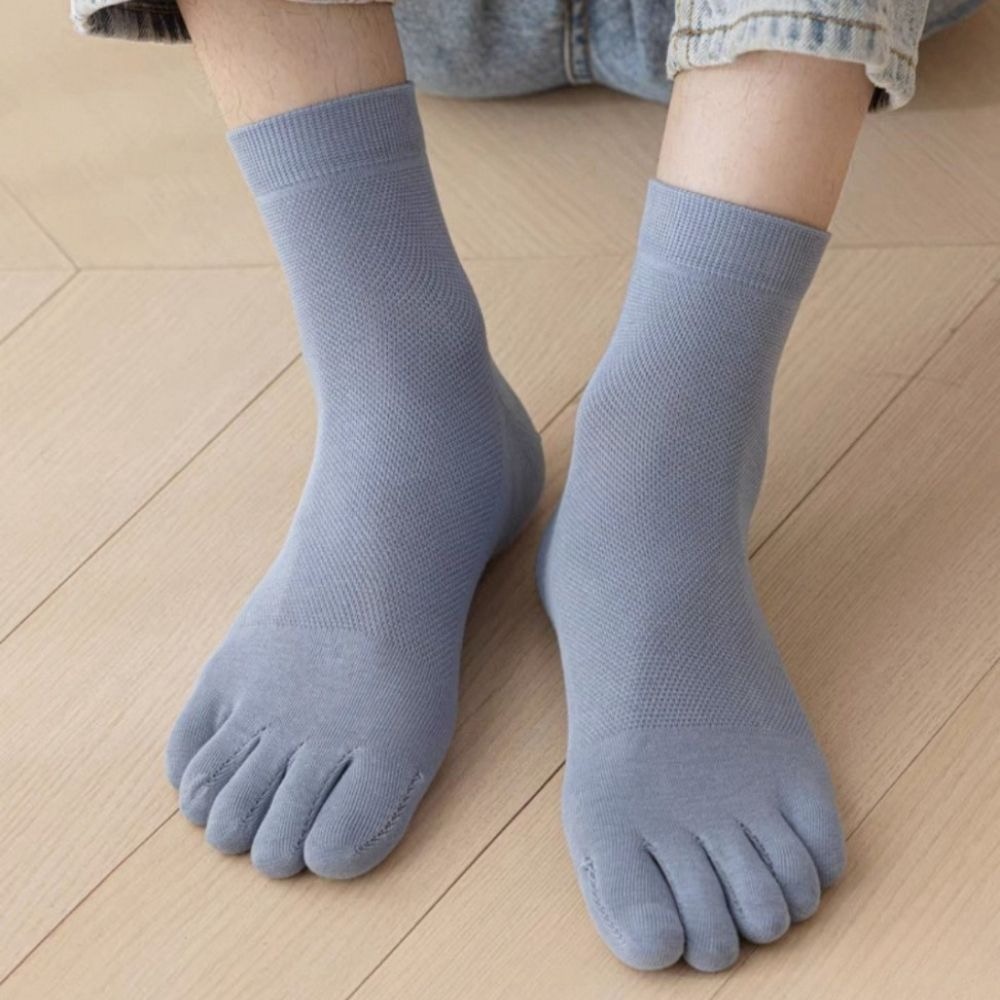 👍凱美棉業｜MIT台灣製 夏季薄款 一體成型網眼五指襪-細節圖3