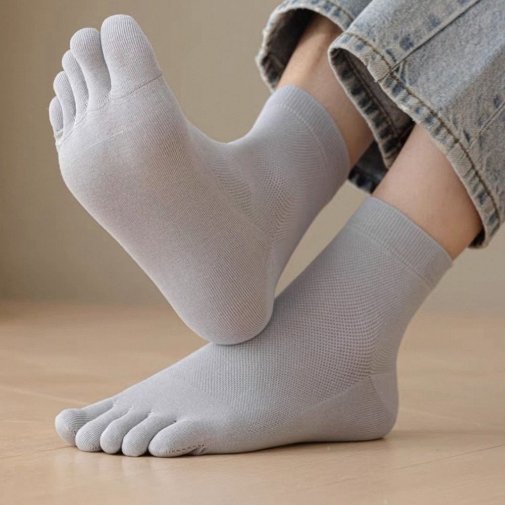 👍凱美棉業｜MIT台灣製 夏季薄款 一體成型網眼五指襪-細節圖4