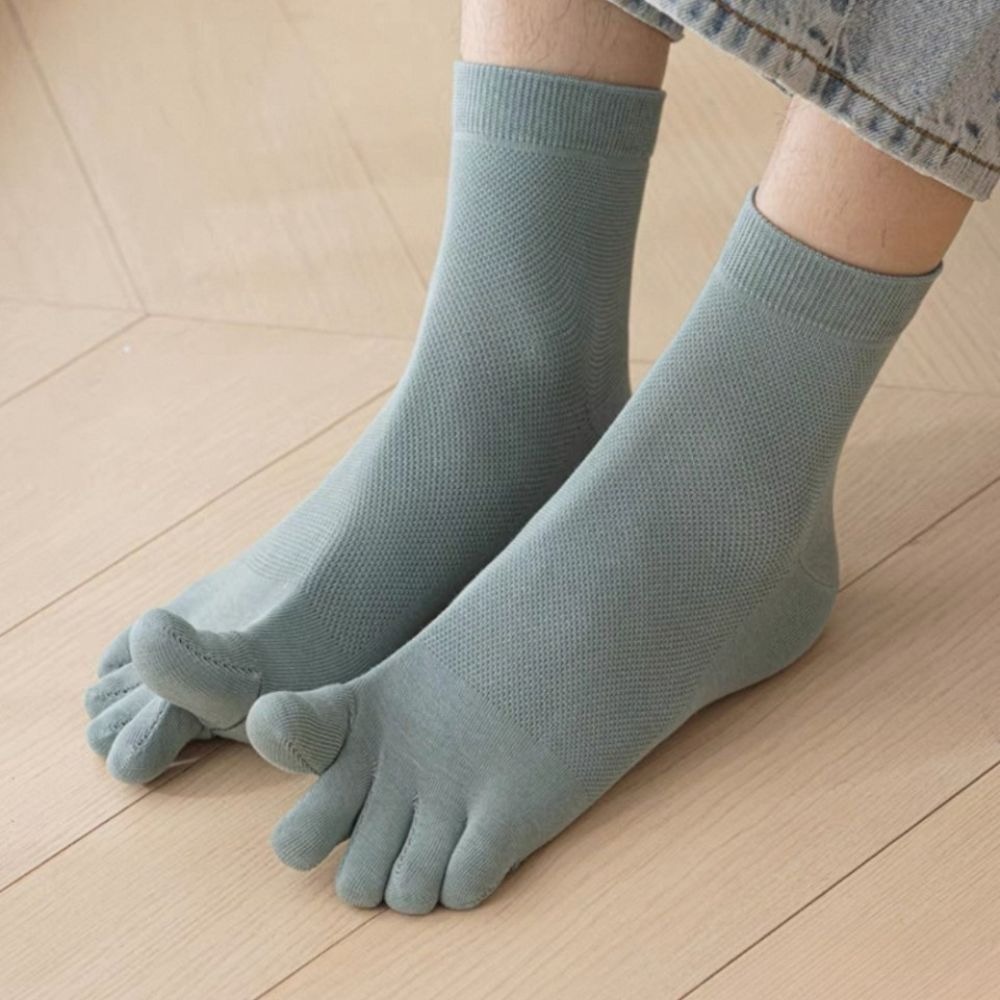 👍凱美棉業｜MIT台灣製 夏季薄款 一體成型網眼五指襪-細節圖6