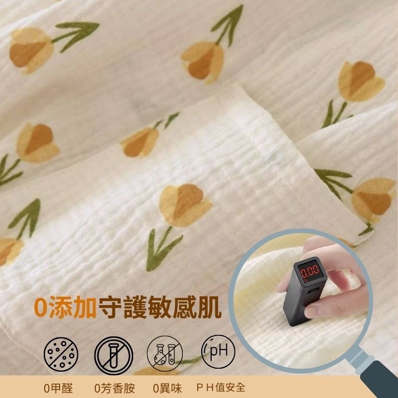 👍凱美棉業｜日式睡袍女雙層紗布純棉睡衣短袖浴袍汗蒸服甜美可愛家居服可外穿-細節圖4