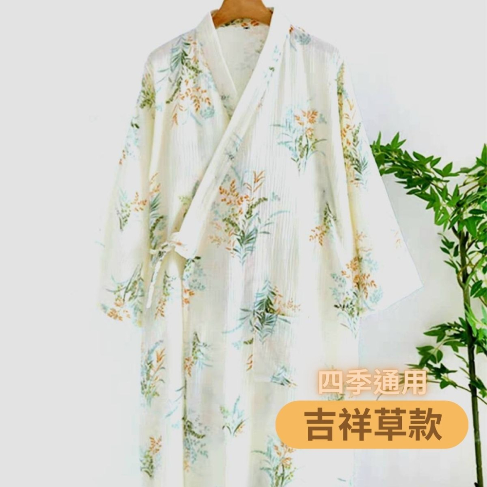 👍凱美棉業｜日式睡袍女雙層紗布純棉睡衣短袖浴袍汗蒸服甜美可愛家居服可外穿-細節圖10