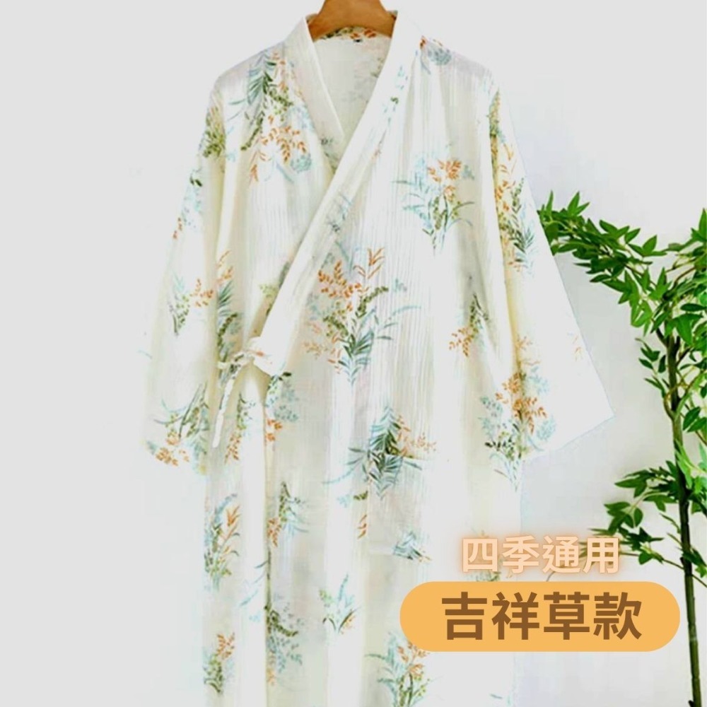 👍凱美棉業｜日式睡袍女雙層紗布純棉睡衣短袖浴袍汗蒸服甜美可愛家居服可外穿-規格圖10