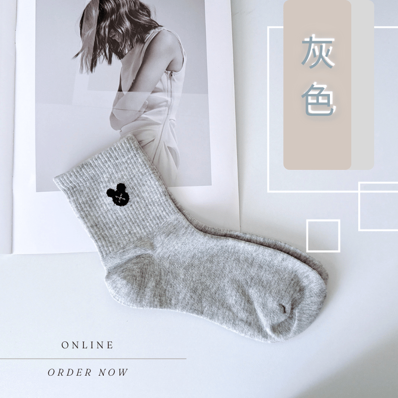 👍 凱美棉襪業｜MIT台灣製造 簡約米奇純棉素色中筒襪 22-26cm 凱美棉業-規格圖8