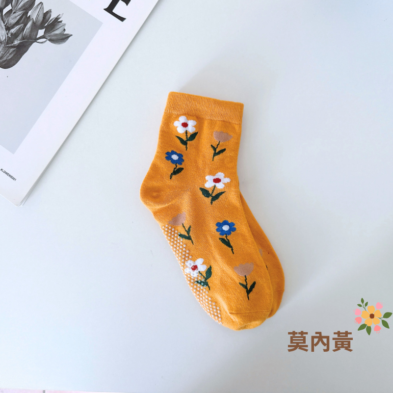 👍 凱美棉襪業｜MIT台灣製造 花朵中筒止滑襪 22-26cm 凱美棉業-規格圖8