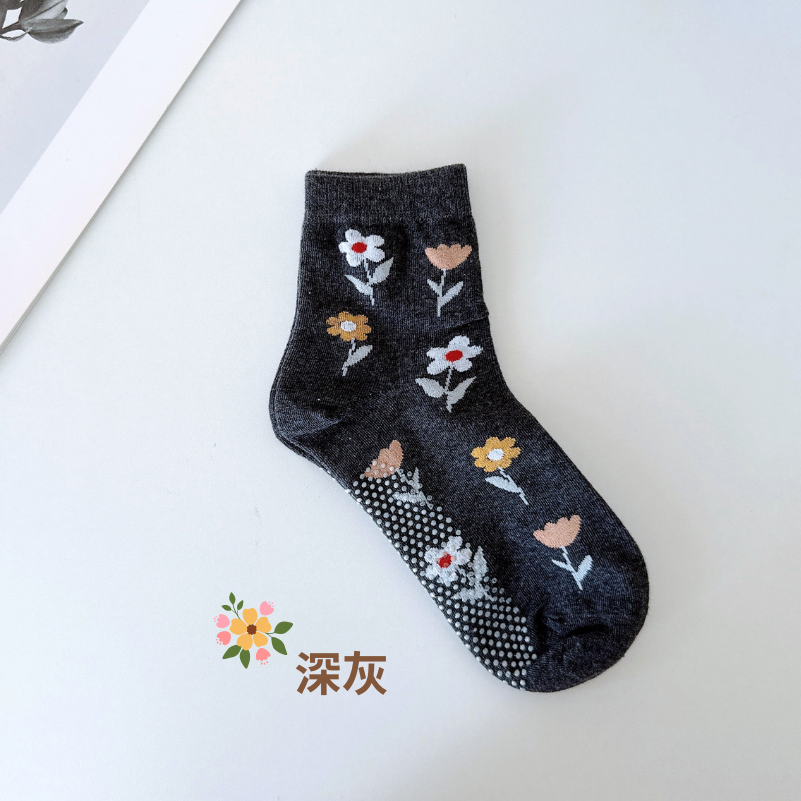 👍 凱美棉襪業｜MIT台灣製造 花朵中筒止滑襪 22-26cm 凱美棉業-規格圖8