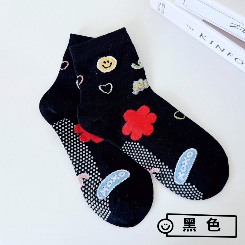 👍凱美棉襪業｜ MIT台灣製造 童趣塗鴉純棉止滑襪 22-26cm 凱美棉業-細節圖6