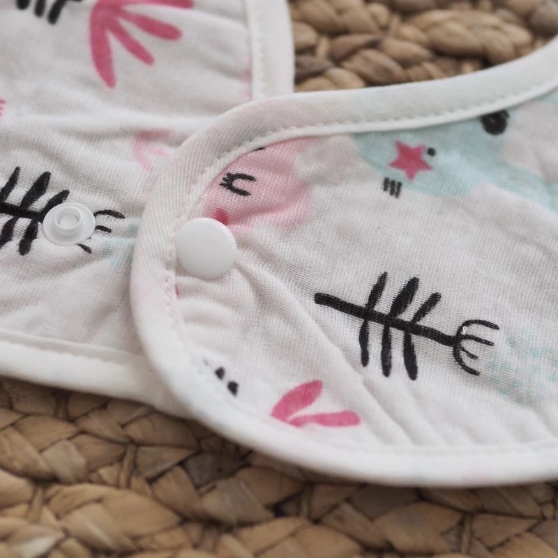 👍凱美棉業｜頂級大人純棉紗布防水圍兜 貼心設計 精緻品質 細緻印花-細節圖4