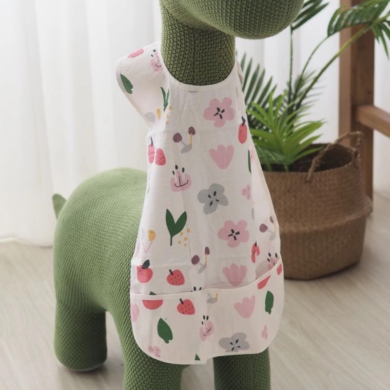 👍凱美棉業｜頂級大人純棉紗布防水圍兜 貼心設計 精緻品質 細緻印花-細節圖5