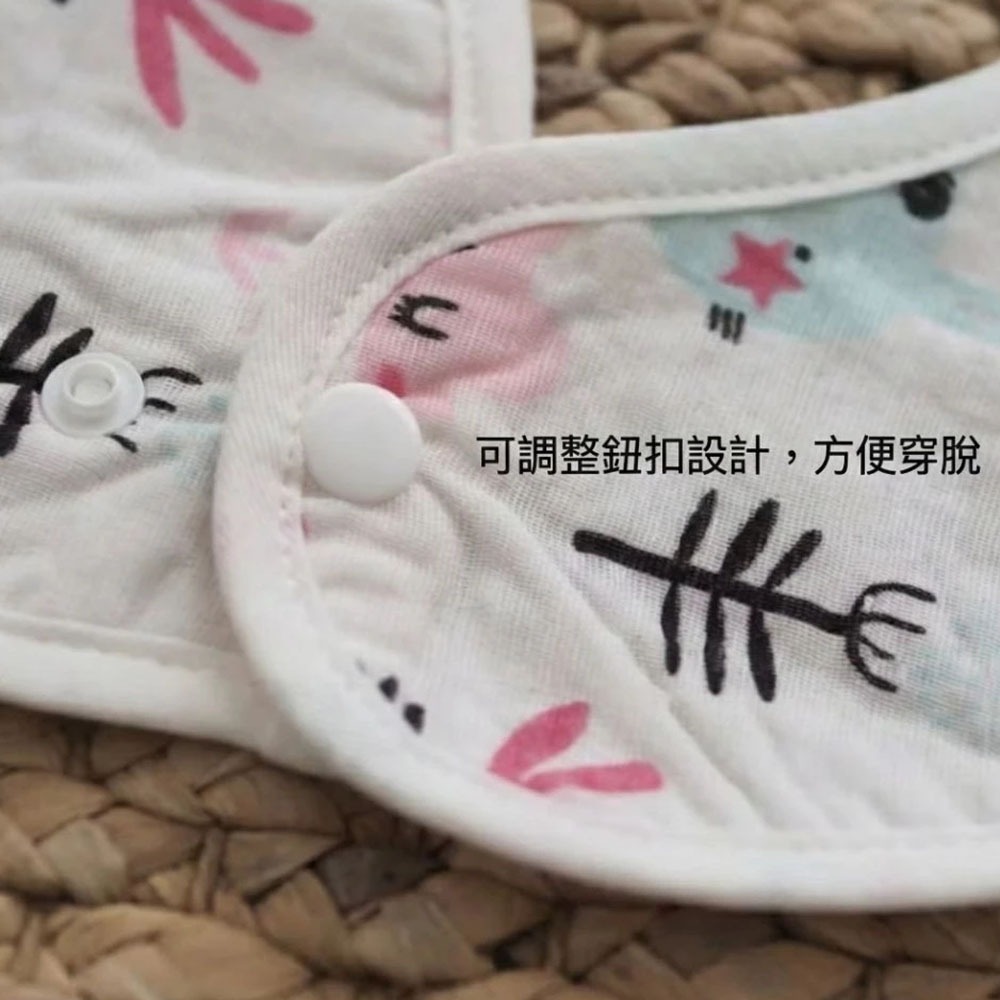 凱美棉業｜頂級大人純棉紗布防水圍兜 貼心設計 精緻品質 細緻印花-細節圖4