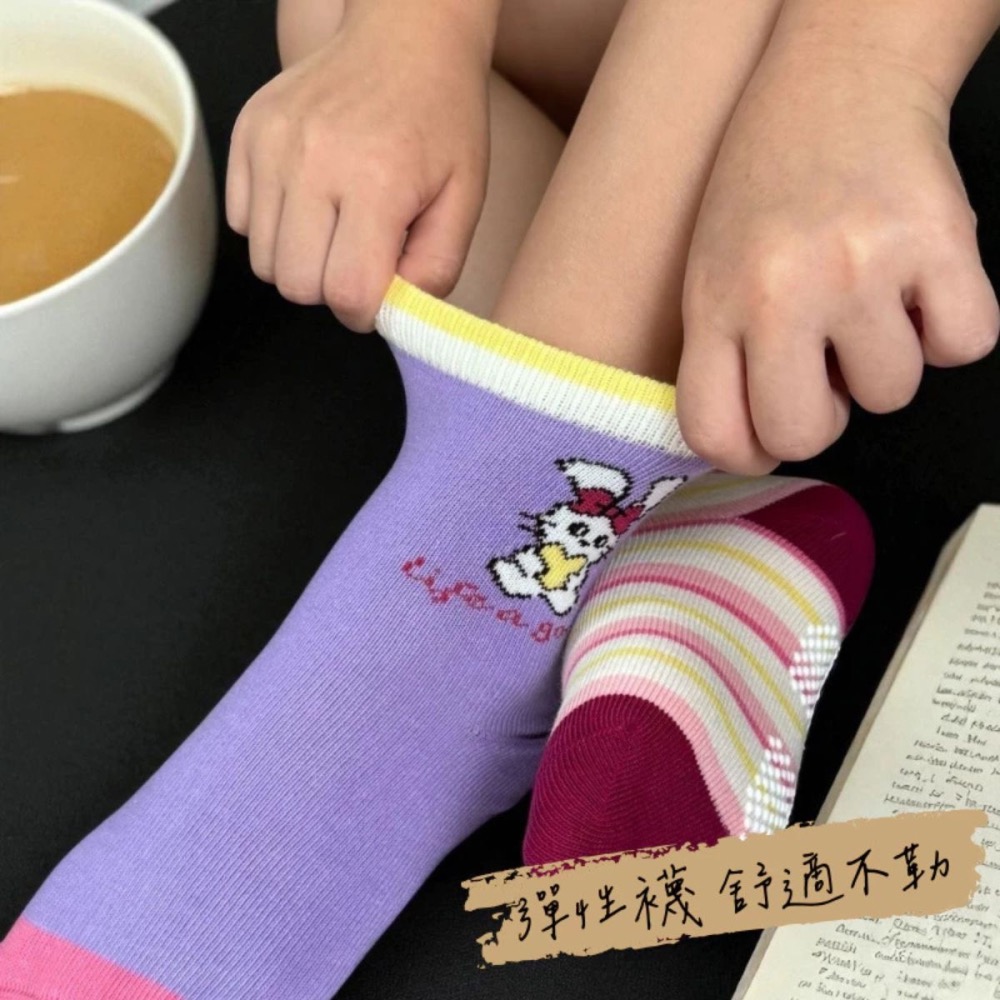 👍凱美棉業｜純棉止滑童襪 甜美可愛款 MIT台灣製造 愛心兔兔童襪 女童襪 可愛童襪 13-16cm-細節圖4