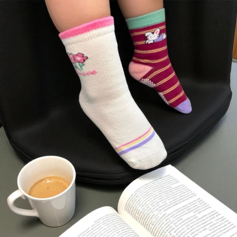 👍凱美棉業｜純棉止滑童襪 甜美可愛款 MIT台灣製造 愛心兔兔童襪 女童襪 可愛童襪 13-16cm-細節圖7