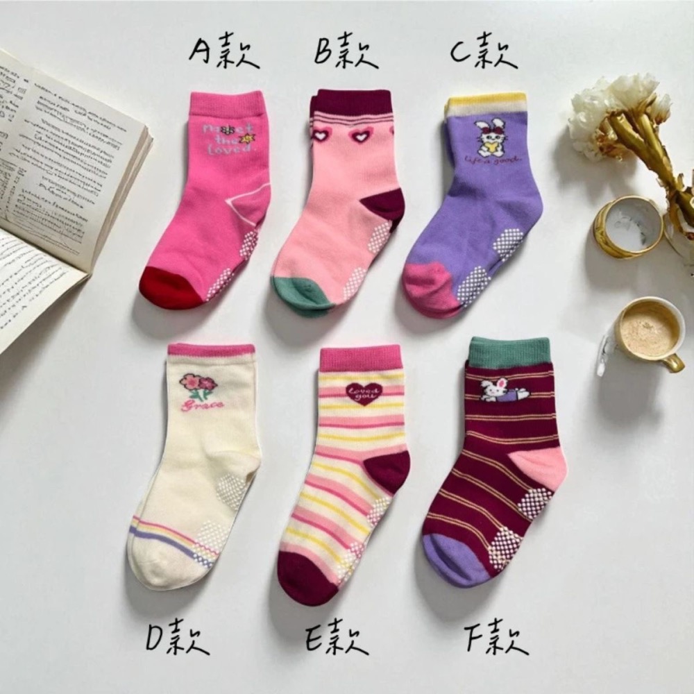 👍凱美棉業｜純棉止滑童襪 甜美可愛款 MIT台灣製造 愛心兔兔童襪 女童襪 可愛童襪 13-16cm-細節圖8