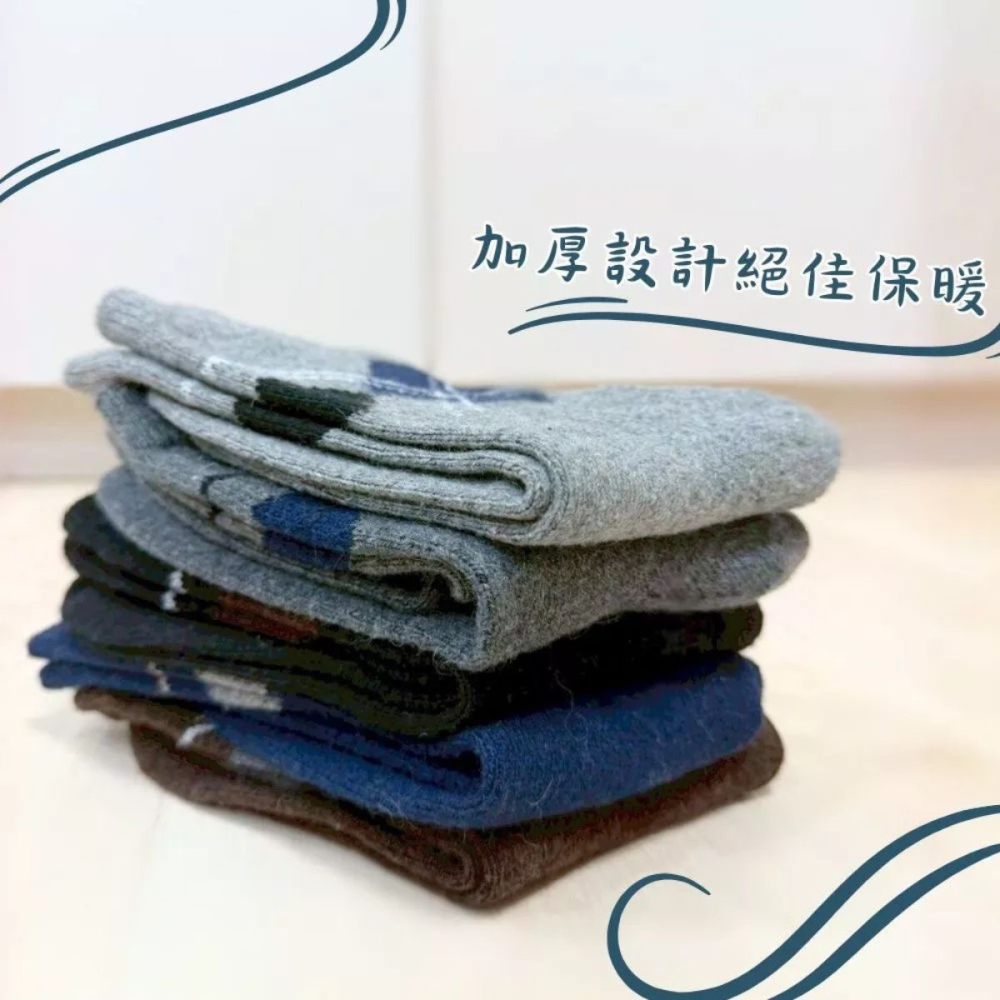 👍凱美棉業｜冬日必備🔥（男款）精緻保暖毛襪 防寒襪 保暖襪 毛襪 長襪 冬天襪-格紋款-細節圖4