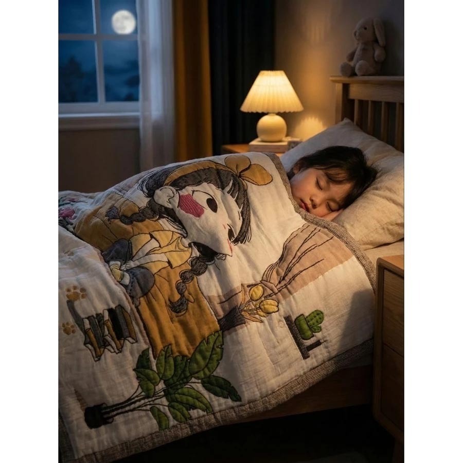 👍凱美棉業｜藝術提花十層紗布被 透氣親膚 可機洗 (120x150cm)-細節圖2