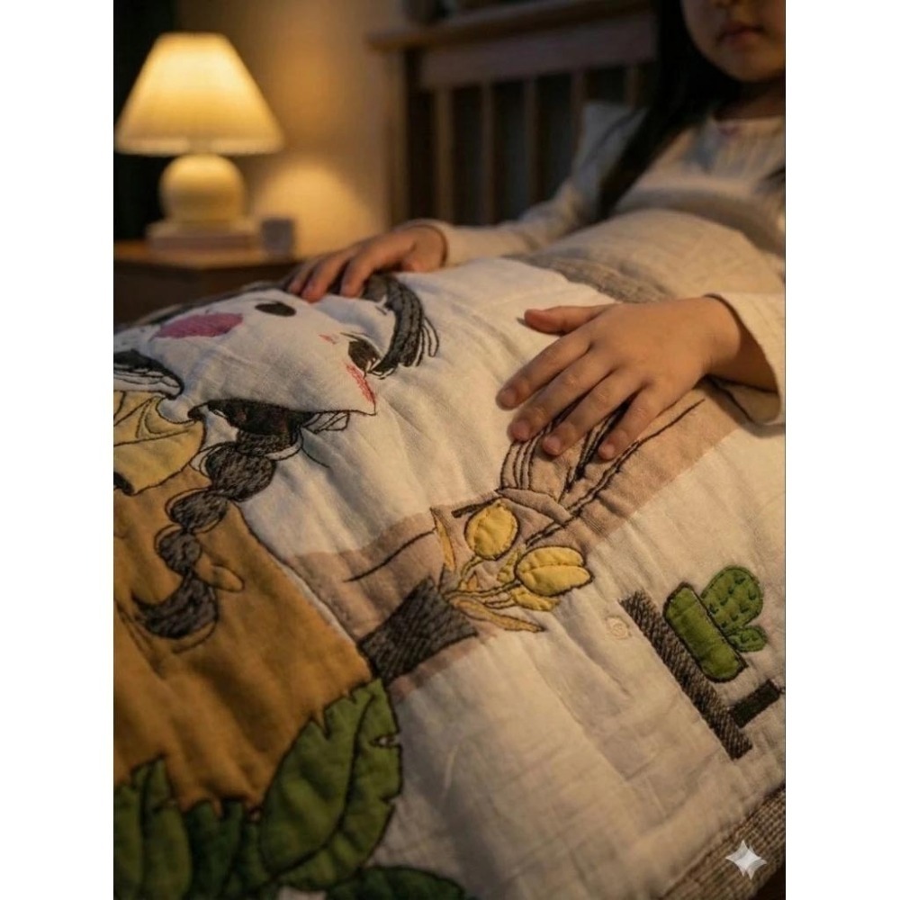 👍凱美棉業｜藝術提花十層紗布被 透氣親膚 可機洗 (120x150cm)-細節圖3