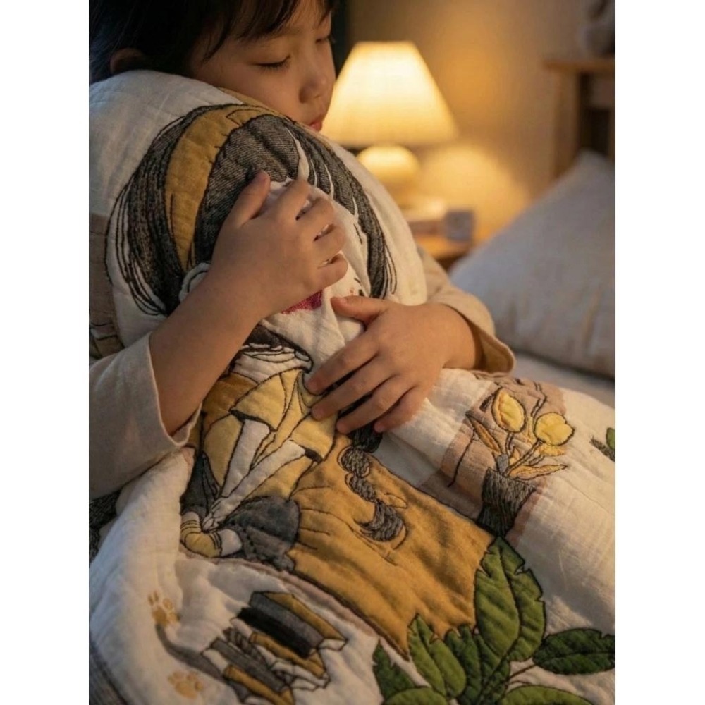 👍凱美棉業｜藝術提花十層紗布被 透氣親膚 可機洗 (120x150cm)-細節圖4