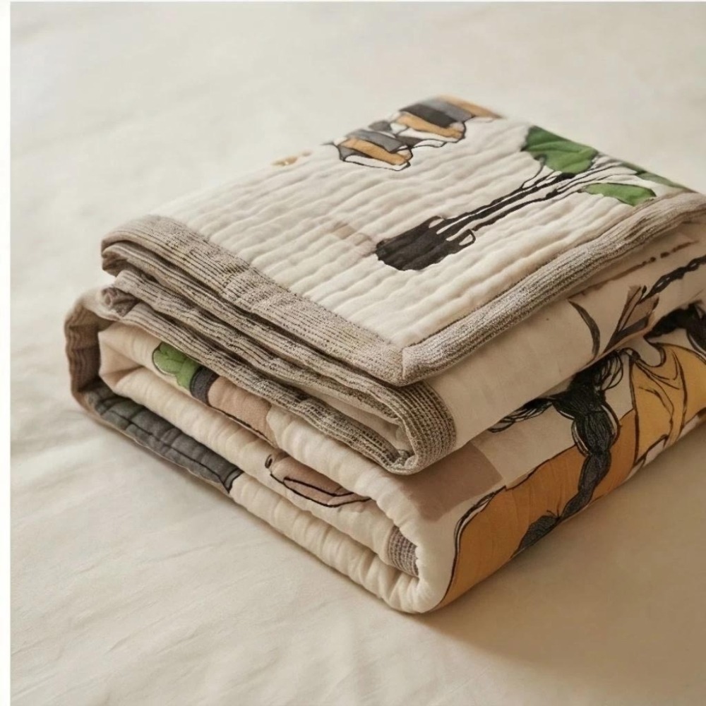 👍凱美棉業｜藝術提花十層紗布被 透氣親膚 可機洗 (120x150cm)-細節圖7