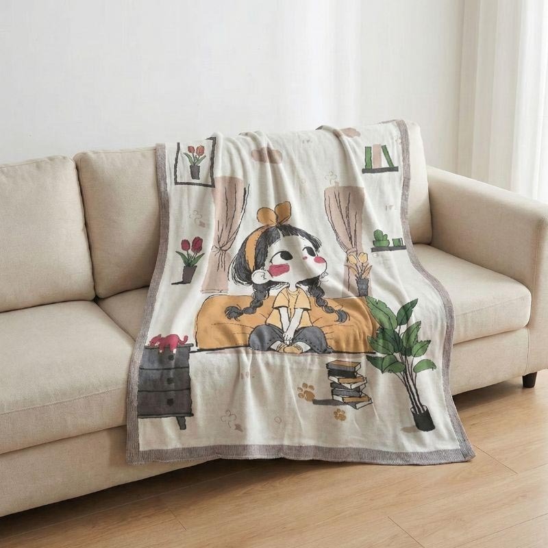 👍凱美棉業｜藝術提花十層紗布被 透氣親膚 可機洗 (120x150cm)-細節圖8