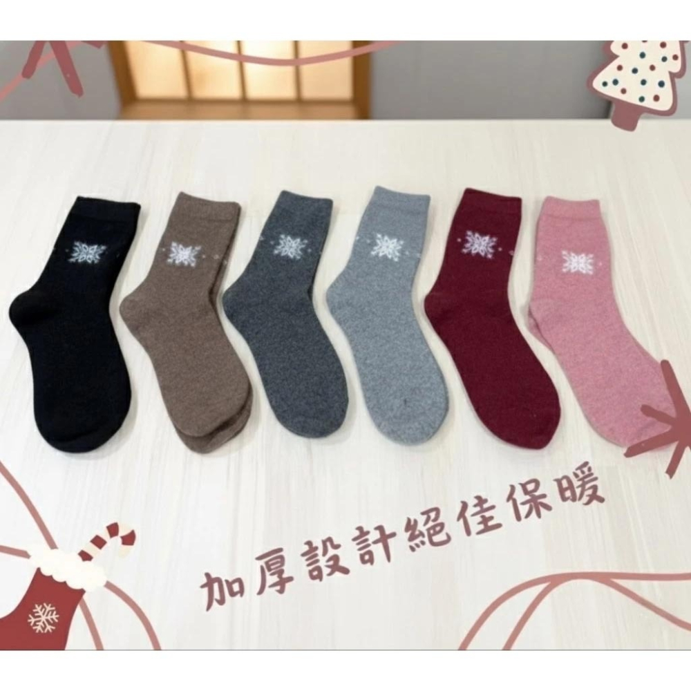 👍凱美棉業｜冬日必備🔥（女款）精緻保暖毛襪 防寒襪 保暖襪 毛襪 長襪 冬天襪-雪花款-細節圖5