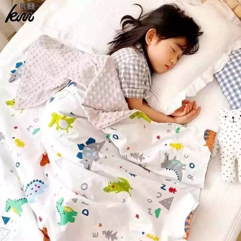 👍凱美棉業 豆豆毯嬰兒被子純棉四季通用超柔寶寶兒童幼兒園午睡毯安撫小毛毯（春夏季限定款）-細節圖3
