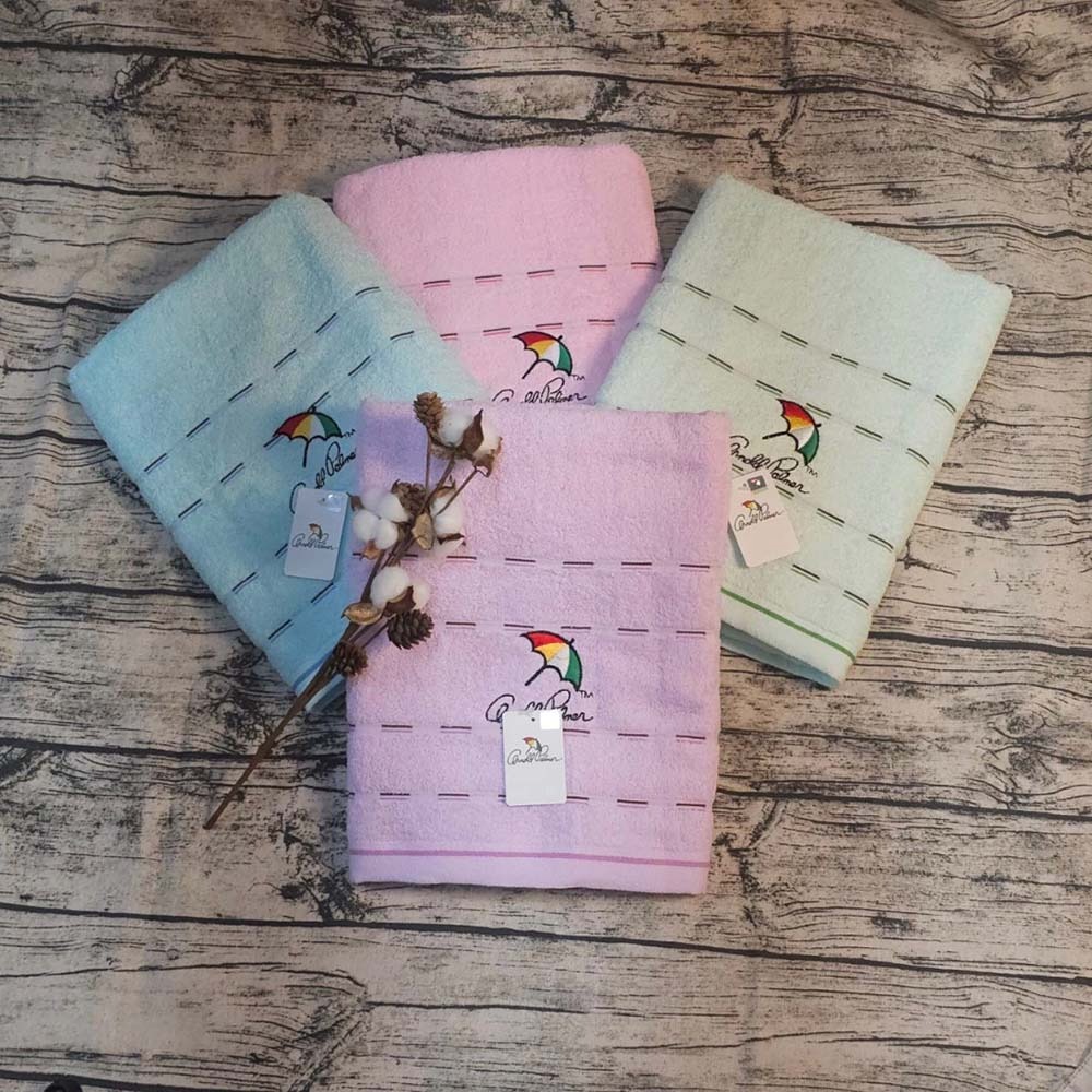 凱美浴巾｜ MIT台灣製 雨傘牌 刺繡LOGO浴巾 頂級12兩超厚實 淺色黑線條款-細節圖4