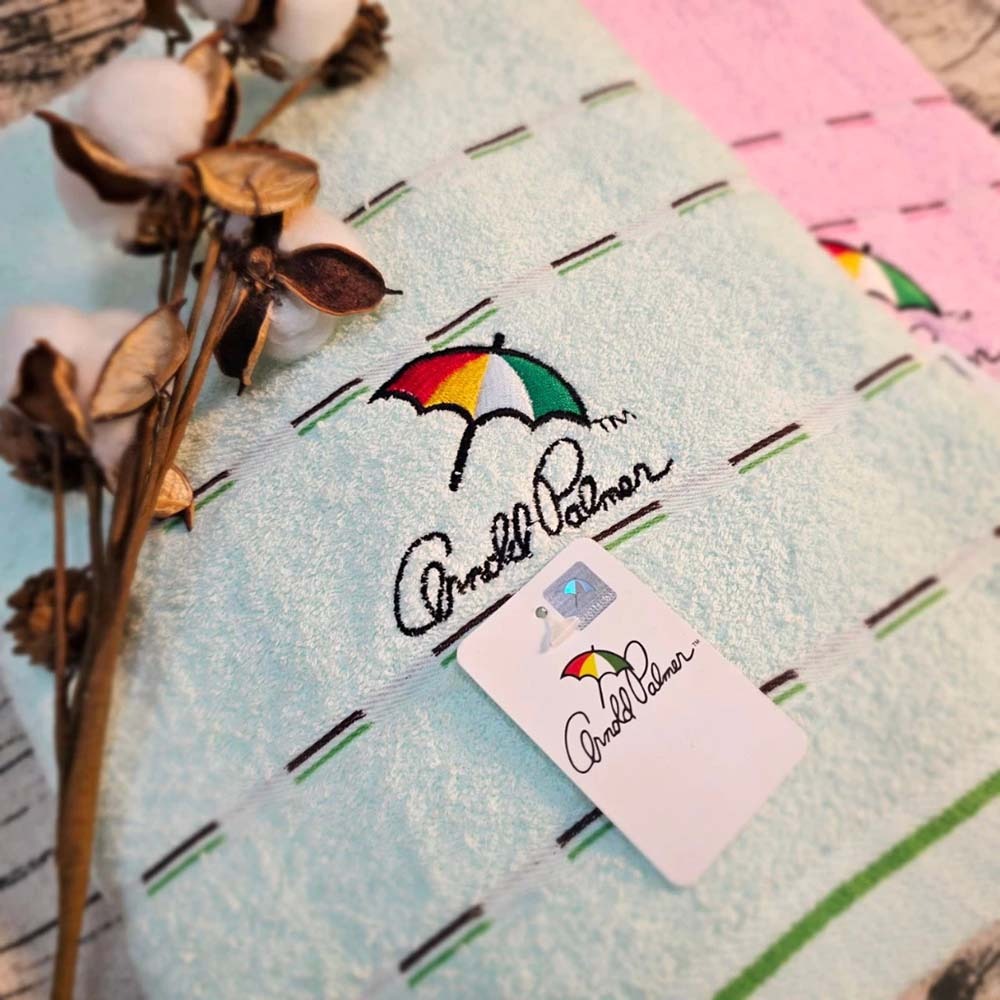凱美浴巾｜ MIT台灣製 雨傘牌 刺繡LOGO浴巾 頂級12兩超厚實 淺色黑線條款-細節圖6