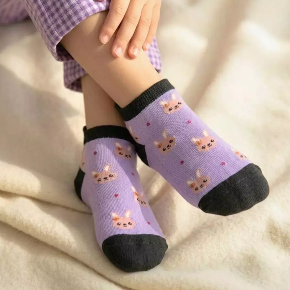 凱美棉業 台灣製造 糖果兔兔小耳朵 純棉兒童短襪 7-10歲-細節圖5