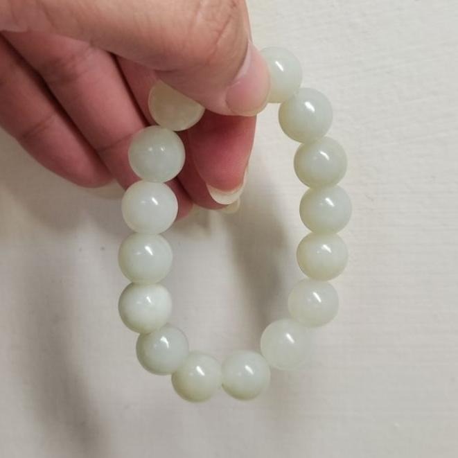 【珠串】和田玉 俄料 白色 暖白 手串 12+圓珠-細節圖4