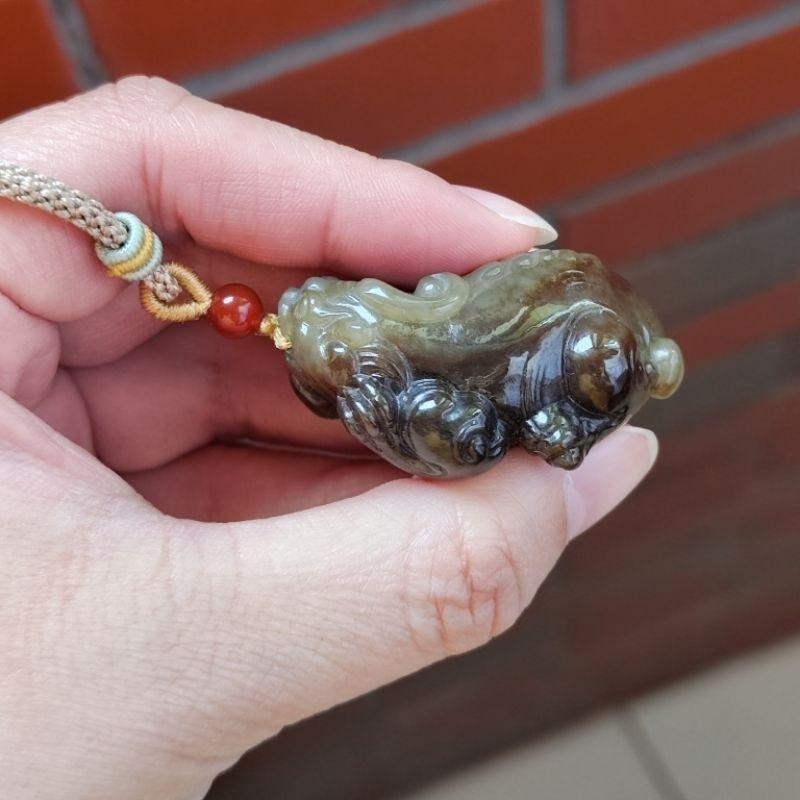 【貔貅】和田玉 且末料 糖色 貔貅 小擺件 雕件 手把件-細節圖4