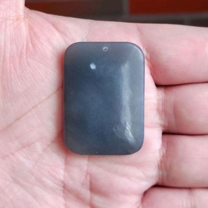 【掛墜擺件】和田玉 青海料 深煙紫色 無事牌 亞光-細節圖2