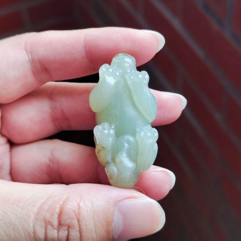 【賞】籽料 青白肉 小貔貅 灑金皮 手工雕-細節圖5