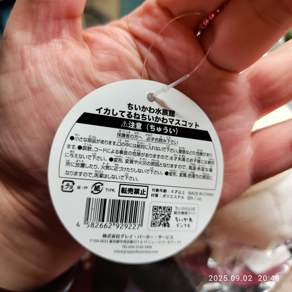 【公仔】日本境內版 正版 Chiikawa 吉伊卡哇 ちいかわ水族館 イカしてるねちいかわマスコット 穿著花枝披風的吉伊-細節圖4