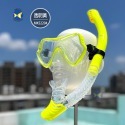 [蝴蝶魚] 潛水入門款 乾式面鏡呼吸管組  送面鏡盒+網袋 強化玻璃 浮潛 水肺潛水適用 MKS2204-規格圖4
