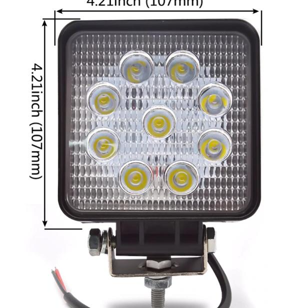 超低價 台灣晶片 含稅附發票【 27W 圓型 方型 厚款 薄款】高亮度 防水耐用 LED工作燈 霧燈 探照燈 照輪燈-細節圖4