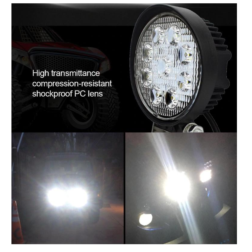 超低價 台灣晶片 含稅附發票【 27W 圓型 方型 厚款 薄款】高亮度 防水耐用 LED工作燈 霧燈 探照燈 照輪燈-細節圖5