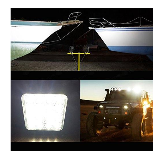 超低價 台灣晶片 含稅附發票【 48W 方型厚薄款】高亮度 防水耐用 LED工作燈 霧燈 探照燈 農用機 照輪燈 警示燈-細節圖6